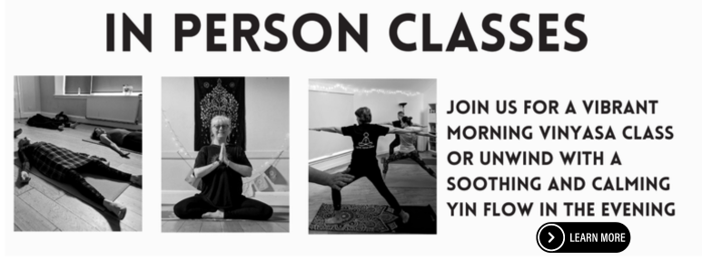 In person classes - Join us for a vibrant morning vinyasa class or unwind with a soothing and calming yin flow in the evening.